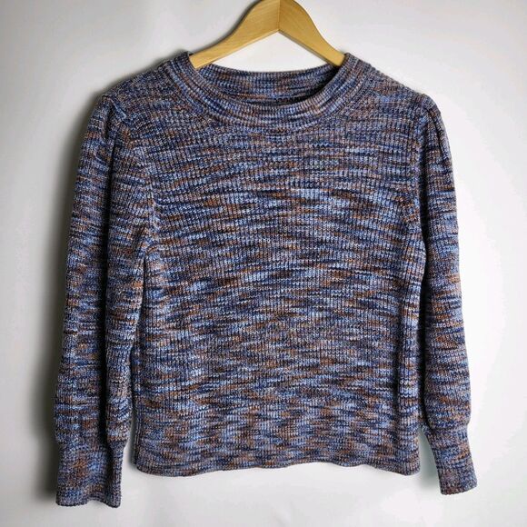 NIC+ZOE Sweater Womens Small Petite Blue Spacedye Cotton PS Fall Cotton - Picture 1 of 7